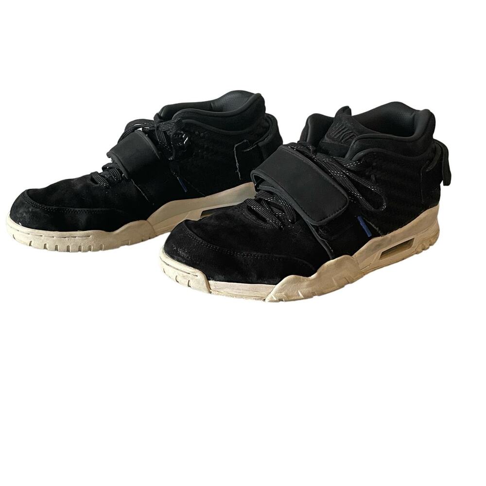 Men's Nike‎ 10 Black White Air Trainer V Cruz Lace Up Sneaker Woven with Strap
